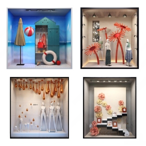 现代商业橱窗3D模型下载